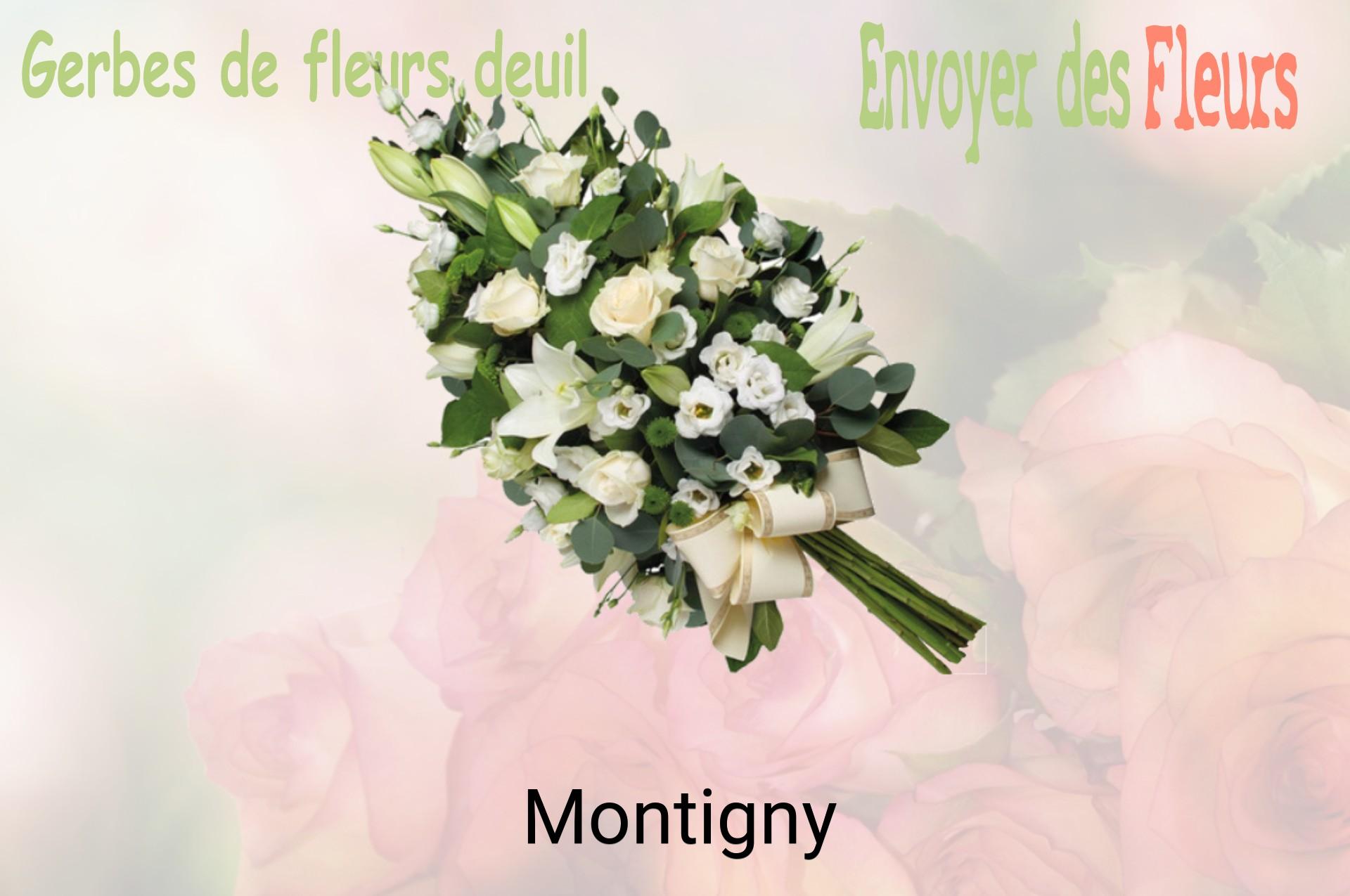 Gerbe de fleurs de deuil livrée à Montigny